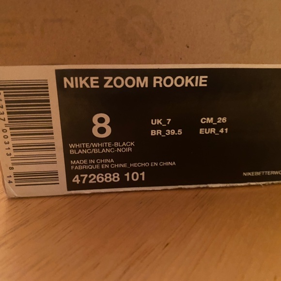 Nike glow in the dark zooms men’s size 8 white/black main image 6
